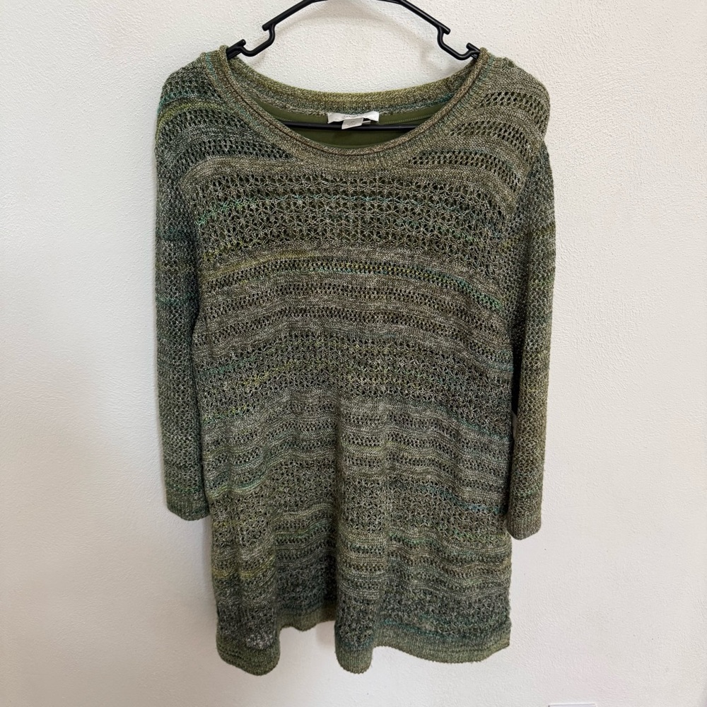 CJ Banks Green Knit Sweater - Picture 2 of 9